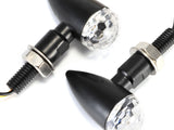 2 x Mini Bullet LED Turn Signal Indicators for Harley Honda Yamaha Suzuki Motorcycle E-Marked