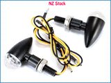 2 x Mini Bullet LED Turn Signal Indicators for Harley Honda Yamaha Suzuki Motorcycle E-Marked