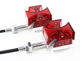 Maltese Cross Turn Signal Indicators for Harley Bobber Chopper Custom