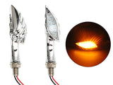 2pcs Chrome Skull Hand LED Motorcycle Turn Signal Indicators Blinker