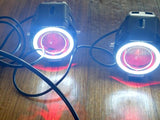 2pcs LED Angel Eye Motorcycle Headlight DRL Spotlight Fog Light & ON/OFF Switch