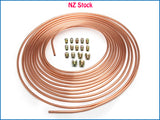 Brake Line Tubing Kit 3/16" OD 25 FT Coil Roll with Fittings