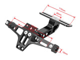 Universal Motorcycle License Number Plate Bracket Holder with LED Light