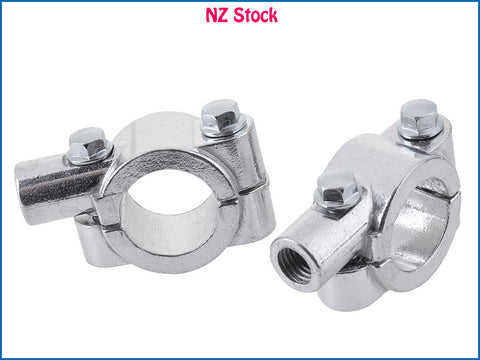 2 x 8mm Motorcycle Mirror Mount Clamp Holder for 25mm Handlebar