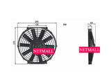 12V Pull / Push Radiator Fan 10" w/ Mounting Kit