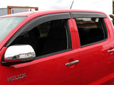 Window Visor Weather Shields Weathershields for Toyota Hilux Dual Cab 2005-2015
