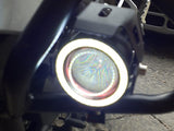 2pcs LED Angel Eye Motorcycle Headlight DRL Spotlight Fog Light & ON/OFF Switch