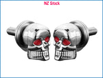 2 x Chrome Skull Motorcycle License Number Plate Bracket Bolts