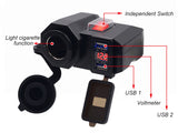 12V Motorcycle Cigarette Lighter USB Charger Integration Socket